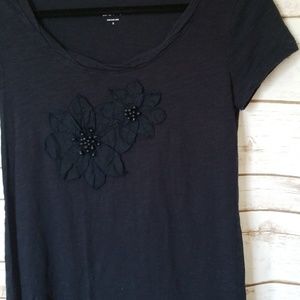 Ann Taylor Loft Navy Summer Tee